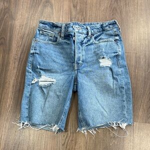 Old Navy Women's High Waist Distressed Denim Shorts - Blue